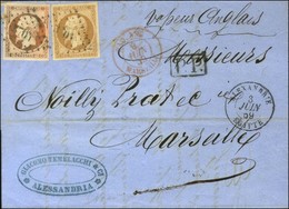 PC 3704 / N° 13 + 16 Càd ALEXANDRIE / EGYPTE Sur Lettre Avec Texte D'Alexandrie Pour Marseille. 1859. - TB. - Sonstige & Ohne Zuordnung