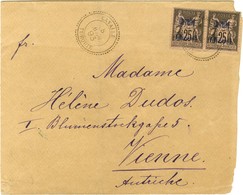 Càd CAVALLE / TURQUIE / Cavalle N° 6 Paire Sur Lettre Pour Vienne. 1893. - TB / SUP. - Other & Unclassified