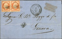 GC 5095 / N° 16 Paire Càd T 22 SALONIQUE / TURQ D'EUROPE 30 DEC. 62 Sur Lettre Pour Gênes. Rare Association. - TB / SUP. - Other & Unclassified