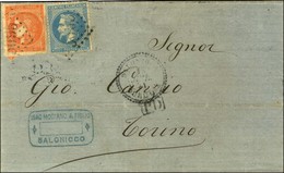 GC 5095 / N° 29 (leg Def) + 48 Càd SALONIQUE / TURQUIE 18 JUIL. 71 Sur Lettre Pour Turin. Au Verso, Càd De Passage LES D - Sonstige & Ohne Zuordnung