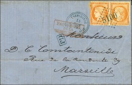 GC Bleu 5100 / N° 38 Paire (1 Ex Pd) Càd T 22 Bleu TREBIZONDE / TURQ. D'ASIE Sur Lettre Pour Marseille. 1874. - TB / SUP - Other & Unclassified