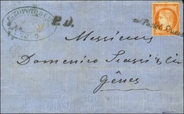 Griffe Coi Postali Francesi / N° 38 Sur Lettre De Volo Pour Gênes. 1875. - TB. - R. - Other & Unclassified