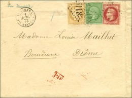 GC 5118 / N° 32 + 35 (pd) + 59 Càd YOKOHAMA / Bau FRANCAIS Sur Lettre Pour Bourdeaux (Drôme). 1873. Bel Affranchissement - Other & Unclassified