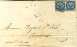 Losange / CG N° 4 (paire) Càd GUADELOUPE / POINTE A PITRE Sur Lettre Au Tarif Des Bâtiments De Commerce Pour Bordeaux. 1 - Otros & Sin Clasificación