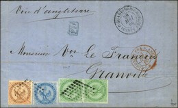 Losange / CG N° 2 (paire) + 4 + 5 Càd GUADELOUPE / POINTE A PITRE Sur Lettre Pour Granville. 1866. - TB. - R. - Autres & Non Classés