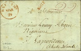 Lettre Avec Texte Daté De '' Cayenne Le 26 Février 1802 '' Pour Providence (Rhode Island), Au Recto Griffe Rouge SHIP Et - Sonstige & Ohne Zuordnung