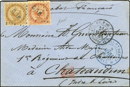 Losange Bleu GOR / Col. Gen. N° 3 + 5 Càd Bleu SENEGAL Et DEPe / GOREE 2 MARS 64 Sur Lettre Pour Châteaudun. Au Recto, C - Otros & Sin Clasificación