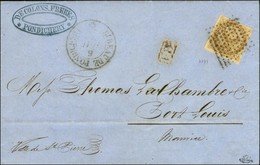 Losange / CG N° 3 Càd BUREAU DE PONDICHERY Sur Lettre Avec Texte Au Tarif Spécial à 10c. Pour Port Louis (Île Maurice),  - Other & Unclassified