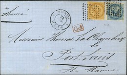 Losange / CG N° 3 + 4 Càd REUNION / St DENIS Sur Lettre Pour Port-Louis (Île Maurice). 1870. - TB / SUP. - R. - Otros & Sin Clasificación