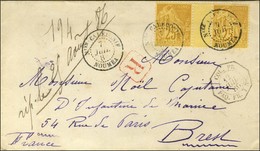 Càd Nlle CALEDONIE / NOUMEA / Col. Gen. N° 53 Paire Avec Interpanneau Sur Lettre Recommandée Pour Brest. Au Recto, Càd O - Other & Unclassified