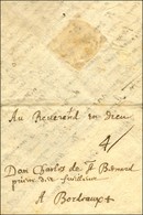Lettre Avec Texte Et Pliage Datée De Bellefontaine 1660 Pour Bordeaux, Au Recto Taxe 4. - TB / SUP. - ....-1700: Precursors
