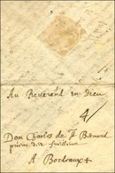 Lettre Avec Texte Et Pliage Datée De Bellefontaine 1660 Pour Bordeaux, Au Recto Taxe 4. - TB / SUP. - ....-1700: Precursores