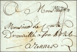 Lettre Avec Texte Daté '' Au Château Des Moutiers '' Pour Rennes Remise à La Petite Poste Au Boitier B / 57 (St Sébastie - 1701-1800: Precursores XVIII