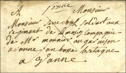 ''Franc '' Sur Lettre Datée De Mayenne En 1760 Adressée à Un Soldat Au Régiment Du Limousin Avec Texte Amusant : '' Le B - 1701-1800: Precursores XVIII