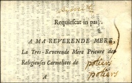 '' De Metz '' (L N° 1a) Sur Lettre En Franchise Des Carmélites Pour Poitiers. 1732. - TB / SUP. - 1701-1800: Precursores XVIII