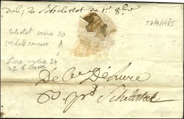 '' Deb. De Schelstat '' + '' Deb. De Lure '' Sur Lettre Avec Texte Daté De Besançon Le 22 Septembre 1785. Rare Associati - 1701-1800: Precursors XVIII