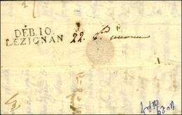 DEB. 10 / LEZIGNAN Sur Lettre Avec Texte Daté 1823. - SUP. - R. - Other & Unclassified