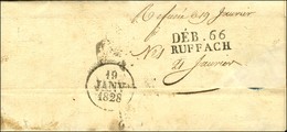 DEB. 66 / RUFFACH Sur Lettre Avec Texte Daté 1828. - SUP. - R. - Other & Unclassified