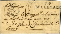 74 / BELLEMARE Sur Lettre Avec Texte Daté 1829. - SUP. - R. - Other & Unclassified