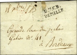 D.75.B. / DEMELLE Sur Lettre Avec Texte Daté 1813. - TB / SUP. - R. - Other & Unclassified