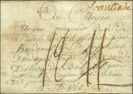 '' Franciade '' (NR De St Denis-s-Seine) Sur Lettre Avec Texte Daté '' Franciade Devant St Denis ''. An 2. Marque Manusc - 1701-1800: Précurseurs XVIII