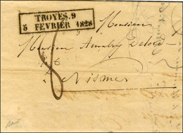 Cachet D'essai Encadré De Février 28 : TROYES 9 / 5 FEVRIER 1828. - SUP. - RR. - Sonstige & Ohne Zuordnung