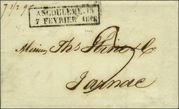 Cachet D'essai Encadré De Février 28 : ANGOULEME 15 / 7 FEVRIER 1828. - SUP. - R. - Otros & Sin Clasificación