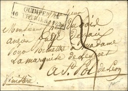 Cachet D'essai Encadré De Février 28 : QUIMPER 28 / 10 FEVRIER 1828. - SUP. - RRR. - Autres & Non Classés