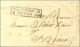 Cachet D'essai Encadré De Février 28 : SAINT MALO 34 / 9 FEVRIER 1828. - SUP. - R. - Other & Unclassified