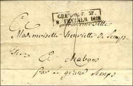 Cachet D'essai Encadré De Février 28 : GRENOBLE 37 / 8 FEVRIER 1828. - SUP. - R. - Autres & Non Classés