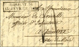 Cachet D'essai Encadré De Février 28 : LORIENT 54 / 15 FEVRIER 1828. - SUP. - RR. - Other & Unclassified