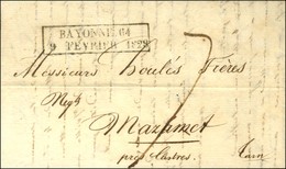 Cachet D'essai Encadré De Février 28 : BAYONNE 64 / 9 FEVRIER 1828. - SUP. - R. - Autres & Non Classés