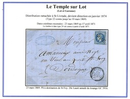 GC 3916 / N° 29 Càd T 23 LE TEMPLE-S-LOT (45). 1869. - SUP. - RR. - Otros & Sin Clasificación