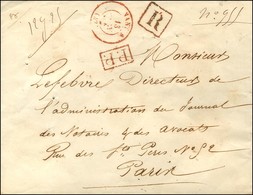 Càd T 15 Rouge NANTES (42) + P.P. (R) Sur Lettre 2 Ports Recommandée Pour Paris. 1854. - TB. - Other & Unclassified