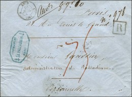 Càd T 15 A LYON A  (68) Sur Lettre 2 Ports Recommandée Taxe 75. Au Verso, Càd PARIS / CHARGEMENTS. 1853. - TB. - Other & Unclassified
