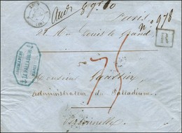 Càd T 15 A LYON A  (68) Sur Lettre 2 Ports Recommandée Taxe 75. Au Verso, Càd PARIS / CHARGEMENTS. 1853. - TB. - Autres & Non Classés