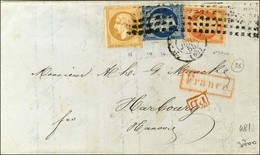 Rouleau De Points / N° 13 + 14 + 16 Càd PARIS (60) Sur Lettre Pour Harbourg. 1855. - TB. - R. - Sonstige & Ohne Zuordnung