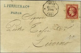 Etoile / N° 32 Càd Octo De Lev. Epx * PARIS * (60) E2 Sur Lettre Pour Livourne. 1870. - SUP. - R. - Autres & Non Classés