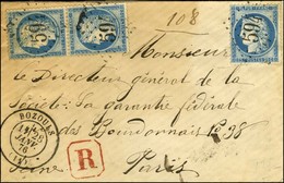 GC 594 / N° 60 (3) Càd T 17 BOZOULS (11) Sur Lettre Recommandée. 1876. - SUP. - Other & Unclassified
