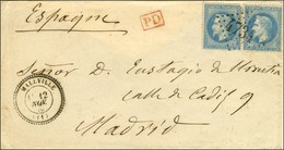 GC 4734 / N° 29 Paire (1 Ex Infime Def) Càd T 24 MALEVILLE (11) Sur Lettre Pour Madrid. 1870. - TB / SUP. - R. - Other & Unclassified