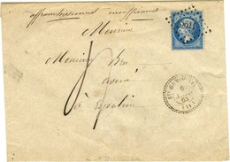 PC Du GC 3611 / N° 22 Càd T 22 Ste GENEVIEVE (11) Sur Lettre Insuffisamment Affranchie Taxée 4. 1863. - TB / SUP. - Other & Unclassified