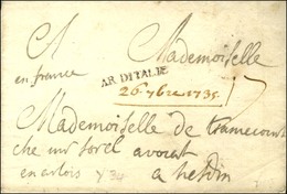 AR DITALIE + Mention Manuscrite '' 26 7bre 1735 '' Sur Lettre Sans Texte Pour Hesdin. - TB / SUP. - Sellos De La Armada (antes De 1900)