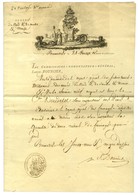 Document à En-tête De L'Armée Du Nord Et De Sambre Et Meuse Daté De Bruxelles Le 21 Ventôse An 3 Et Magnifique Vignette. - Marques D'armée (avant 1900)