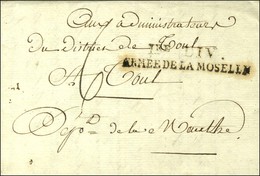 1re DIV / ARMEE DE LA MOSELLE Sur Lettre Avec Texte Daté De Trèves An 3. - SUP. - R. - Army Postmarks (before 1900)