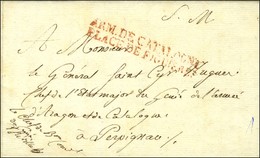 ARM. DE CATALOGNE / PLACE DE FIGUERES Rouge Sur Lettre Avec Texte Daté De Figueres Adressée En Franchise à Perpignan, Au - Army Postmarks (before 1900)