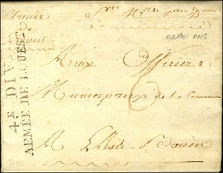 4e DIV. / ARMEE DE L'OUEST Sur Lettre Avec Texte Daté De Nantes Le 4 Germinal An 3. - SUP. - R. - Army Postmarks (before 1900)