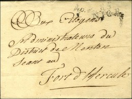 85 / NICE Sur Lettre En Franchise Pour Le District De Menton Séant Au Fort D'Hercule (NR De Monaco), Avec Texte Daté De  - 1792-1815: Départements Conquis