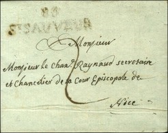 85 / ST SAUVEUR Sur Lettre Avec Texte Daté De Maria Clanzo Le 21 Mars 1803 Pour Nice. Frappe Habituelle Pour Cette Marqu - 1792-1815 : Departamentos Conquistados