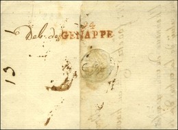 Lettre De Bruxelles Pour Le Havre. Au Verso, Deb De 94 / GENAPPE Rouge. An 12. - TB / SUP. - R. - 1792-1815: Veroverde Departementen