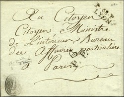 P.68.P. / LYON + Marque Révolutionnaire En Négatif Du Concierge De La Prison St Joseph De Lyon Avec Texte Daté De Lyon L - Lettres Civiles En Franchise